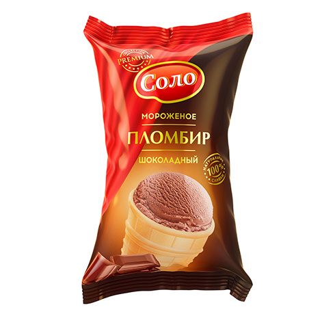 Мороженое "Соло" Пломбир шоколадный в вафельном стаканчике Мороженое "Соло" Пломбир шоколадный в вафельном стаканчике