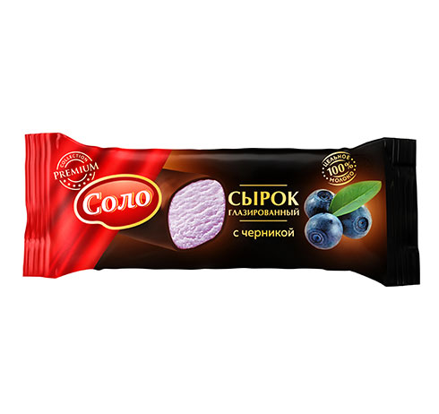 Сырок "Соло" глазированный с черникой Сырок "Соло" глазированный с черникой