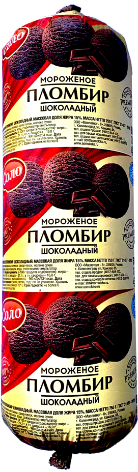 Мороженое "СОЛО" пломбир шоколадный Мороженое "СОЛО" пломбир шоколадный